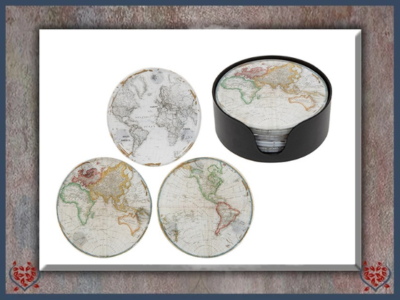 World Map Coaster Set of 6 | China & Ceramics