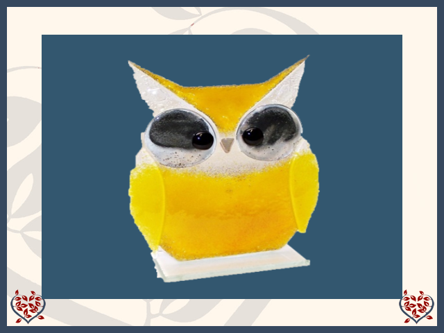 OWL LARGE ~ YELLOW | Nobile Glass Animal