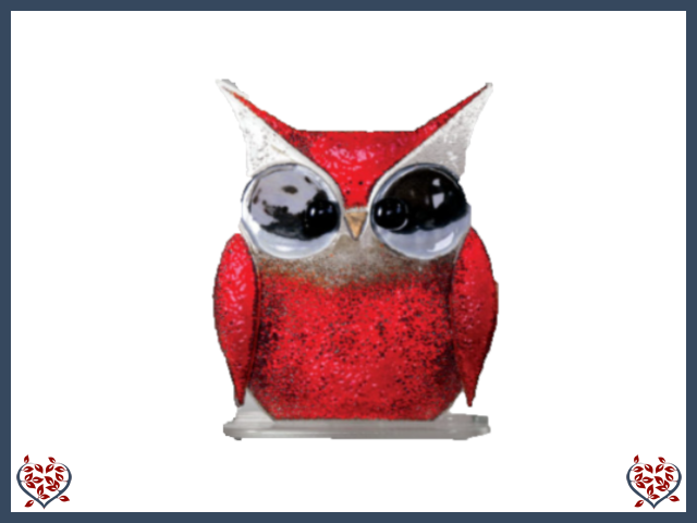 OWL ~ SMALL (RED) | Nobile Glass Animal