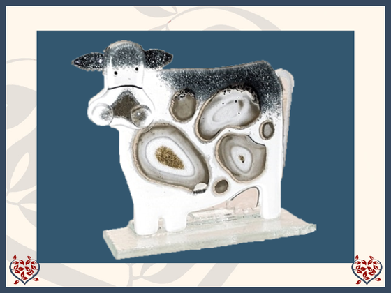 MOO MOO COW GREY ~ SMALL | Nobile Glass Animal