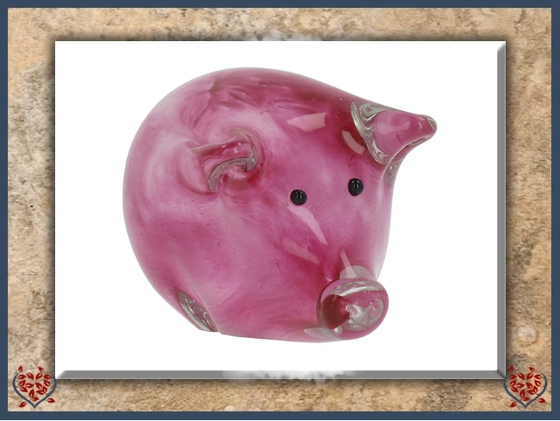 GLASS HANDMADE PIG | Decor