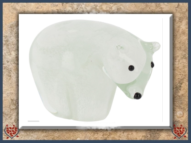 GLASS HANDMADE POLAR BEAR | Decor - Paul Martyn Interiors