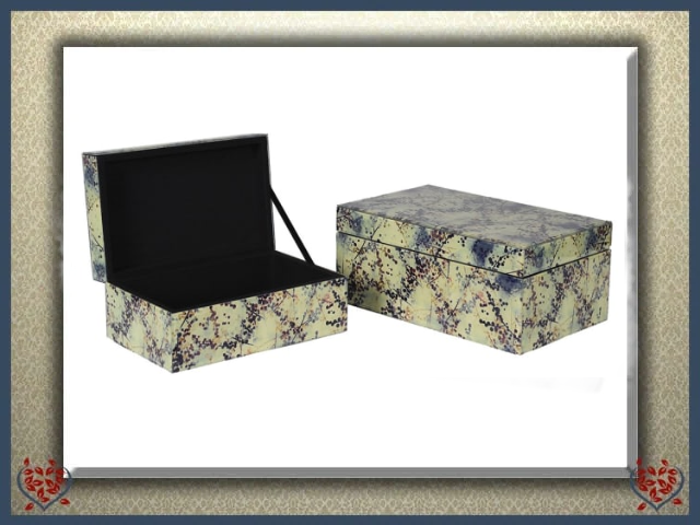 2 SAGE GLASS JEWELLERY BOXES | Jewellery Boxes