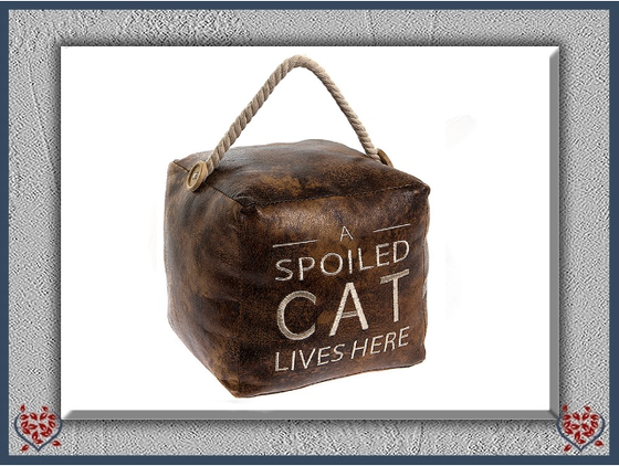 FAUX LEATHER DOORSTOP - SPOILED CAT | Door Stops & Draught Excluders