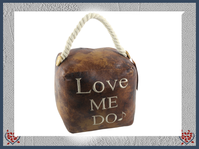 FAUX LEATHER DOORSTOP - LOVE ME DO | Door Stops & Draught Excluders