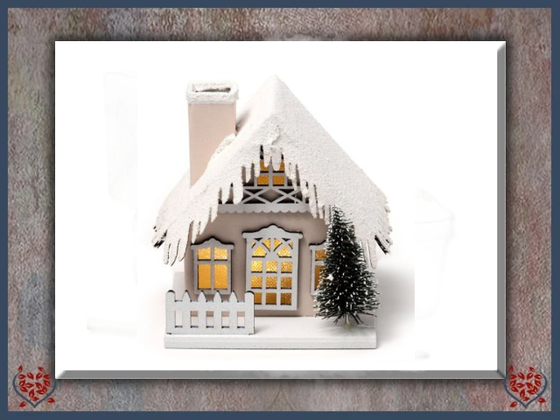 SNOW COVERED LED CHRISTMAS HOUSE