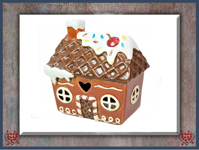 CERAMIC GINGERBREAD COTTAGE TEALIGHT | Ceramic