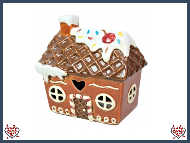 CERAMIC GINGERBREAD COTTAGE TEALIGHT | Ceramic
