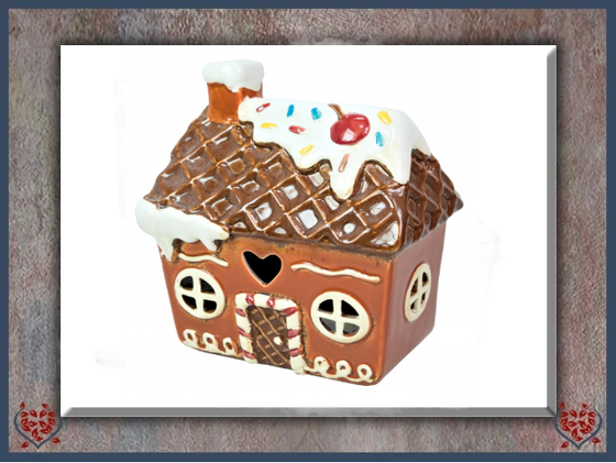 CERAMIC GINGERBREAD COTTAGE TEALIGHT | Ceramic