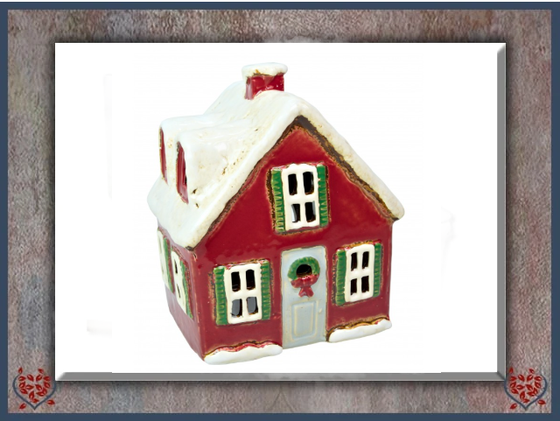 CERAMIC CHRISTMAS HOUSE TEALIGHT | Ceramic