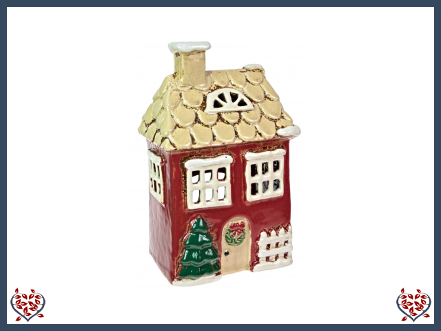 CERAMIC TEALIGHT CHRISTMAS HOUSE | Ceramic