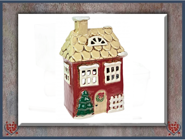 CERAMIC TEALIGHT CHRISTMAS HOUSE | Ceramic