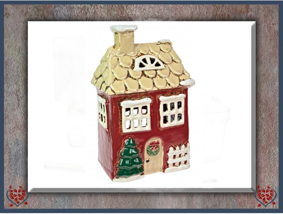 CERAMIC TEALIGHT CHRISTMAS HOUSE | Ceramic