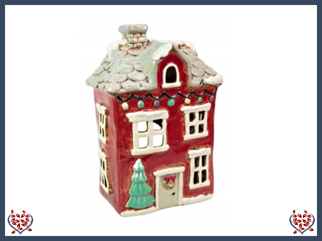 CERAMIC TEALIGHT CHRISTMAS HOUSE | Ceramic