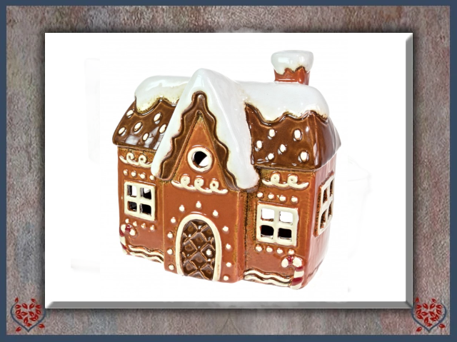 CERAMIC TEALIGHT GINGERBREAD COTTAGE | Ceramic