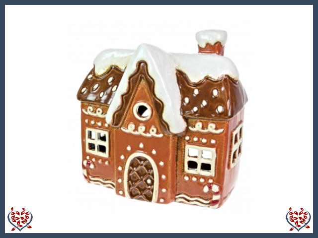 CERAMIC TEALIGHT GINGERBREAD COTTAGE | Ceramic