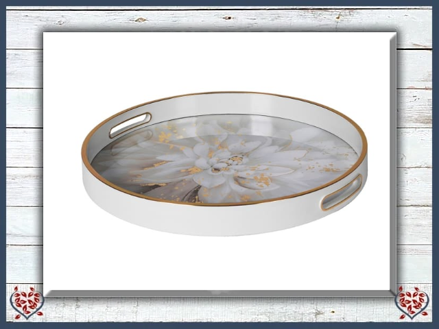 GOLD SPECKLED FLORAL TRAY | Kitchenware - Paul Martyn Interiors