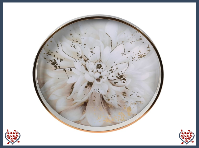 GOLD SPECKLED FLORAL TRAY | Kitchenware - Paul Martyn Interiors