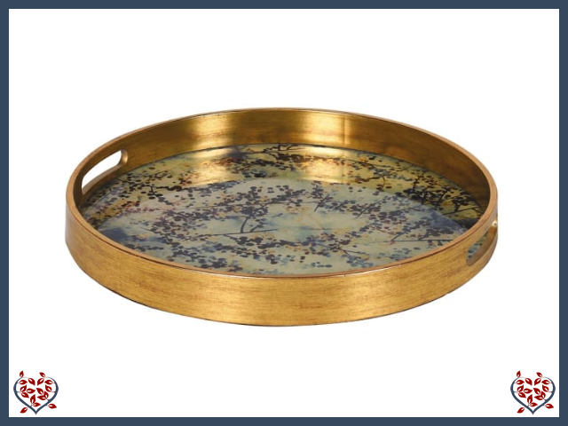 GOLD AND BLOSSOM EFFECT TRAY | Kitchenware