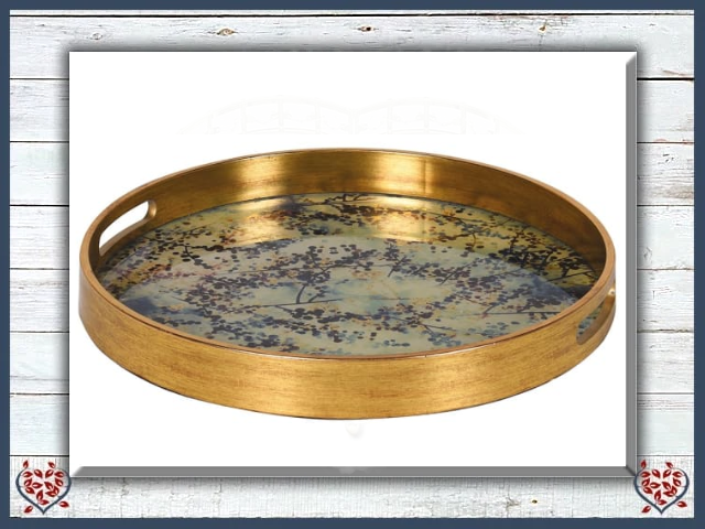 GOLD AND BLOSSOM EFFECT TRAY | Kitchenware