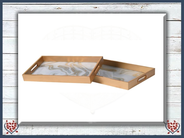 GOLD SWIRL RECTANGULAR TRAYS | Kitchenware