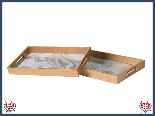 GOLD SWIRL RECTANGULAR TRAYS | Kitchenware