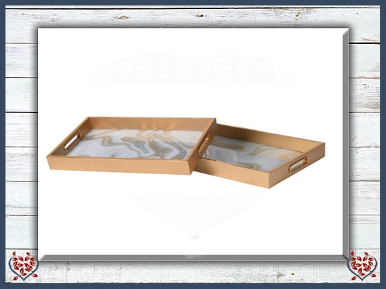 GOLD SWIRL RECTANGULAR TRAYS | Kitchenware