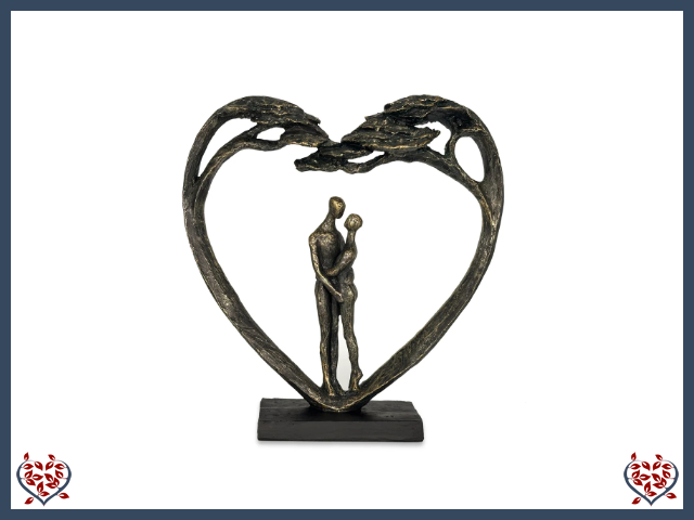 STANDING COUPLE IN HEART TREE ~ POLYRESIN FIGURINE | Figurine