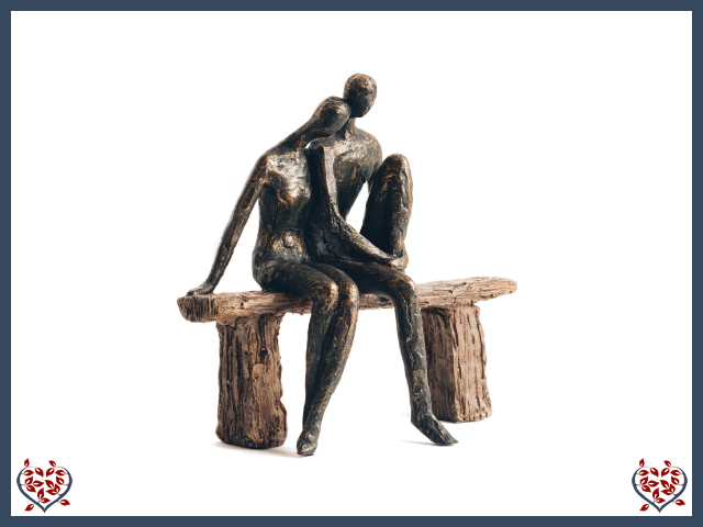 COUPLE ON BENCH ~ POLYRESIN FIGURINE | Figurine