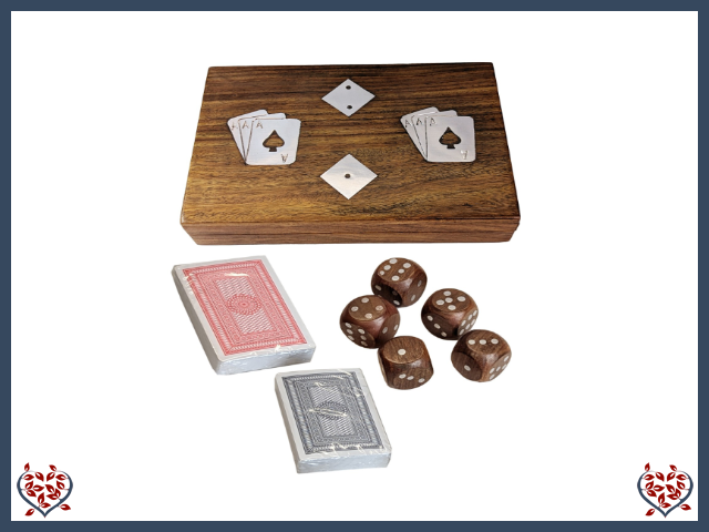 DOUBLE CARD AND DICE BOX | Traditional Games