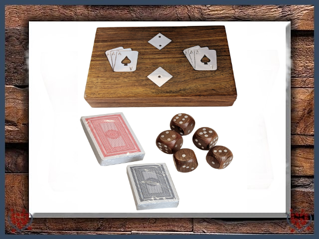 DOUBLE CARD AND DICE BOX | Traditional Games