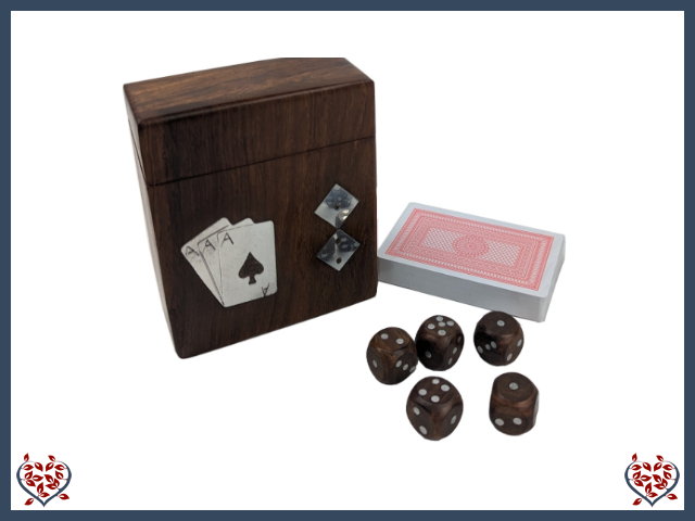 SHEESHAM CARD & 5 DICE  BOX | Traditional Games
