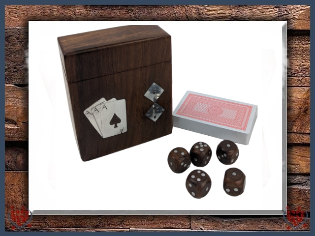 SHEESHAM CARD & 5 DICE  BOX | Traditional Games