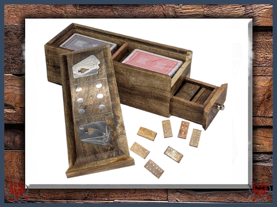 DOUBLE CARD AND DOMINOES BOX | Traditional Games