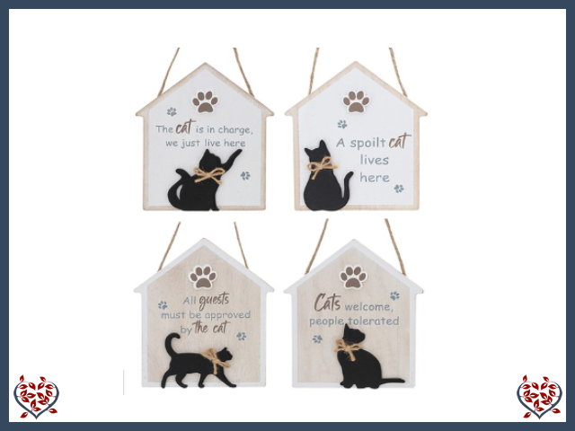 HANGING WOODEN MOGGY MATES ~ SIGN |  Wall Decor