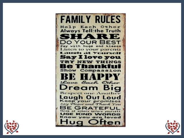 FAMILY RULES ~ WOODEN SIGN |  Wall Decor