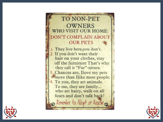 NON PET OWNERS ~ WOODEN SIGN |  Wall Decor