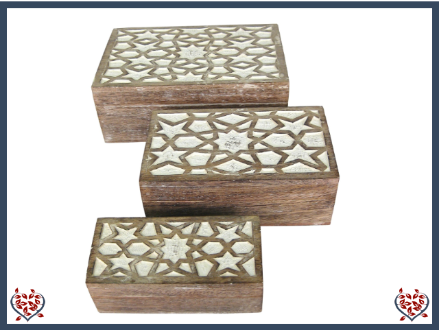 BURNT WHITE STAR BOX - WOODEN BOX | Wooden Boxes & Bowls