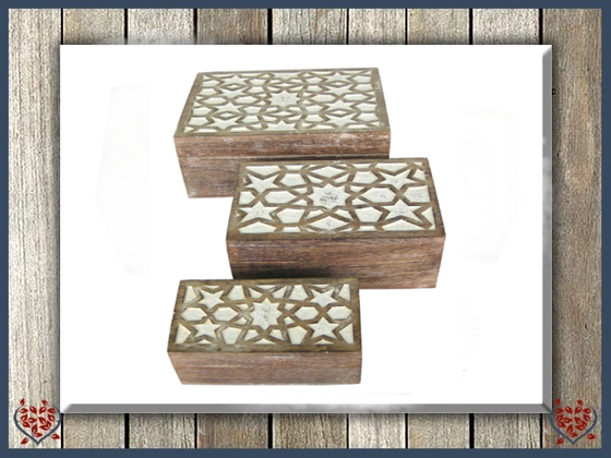 BURNT WHITE STAR BOX - WOODEN BOX | Wooden Boxes & Bowls