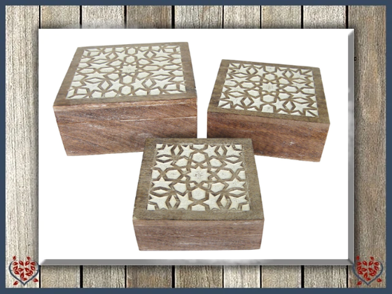 BURNT WHITE FINISH BOX - WOODEN BOX | Wooden Boxes & Bowls