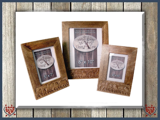 WOOD ELEPHANT DESIGN FRAME | Wooden Accessories