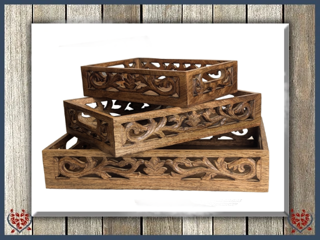 CUTWORK BURNT TRAYS | Wooden Boxes & Bowls
