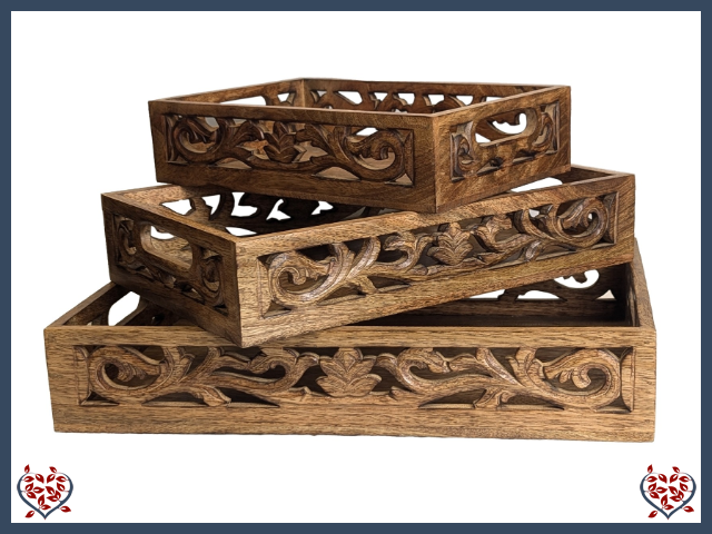 CUTWORK BURNT TRAYS | Wooden Boxes & Bowls