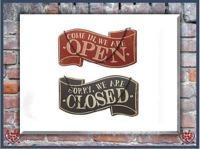 OPEN/CLOSE ~ WOODEN SIGN |  Wall Decor