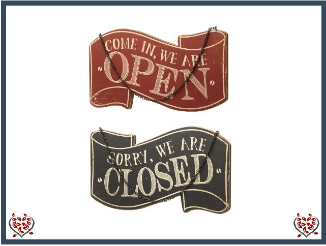 OPEN/CLOSE ~ WOODEN SIGN |  Wall Decor