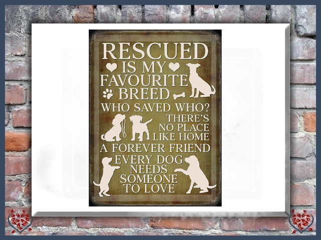 RESCUE DOG ~ METAL SIGN |  Wall Decor