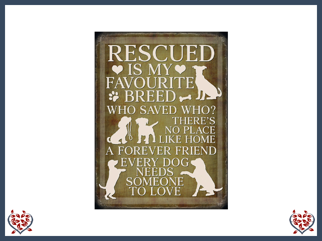 RESCUE DOG ~ METAL SIGN |  Wall Decor