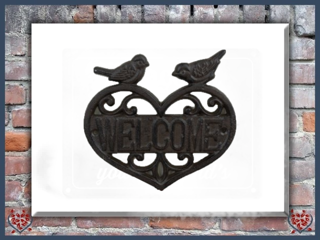 HEART WELCOME ~ METAL SIGN | Wall Decor