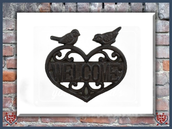 HEART WELCOME ~ METAL SIGN | Wall Decor