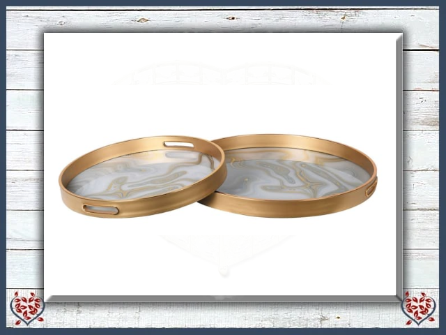 GOLD SWIRL ROUND TRAYS | Kitchenware